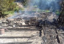 A ars Cabana Urlea. Proprietarii spun că focul a fost pus de o mână criminală. Galerie foto