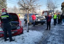 Accident cu 2 victime în Făgăraş, pe strada D-na Stanca. Foto