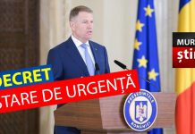 Integral Decretul privind instituirea stării de urgență pe teritoriul României