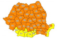 ANM: Cod portocaliu de vijelii şi ploi torenţiale. Este vizat şi judeţul Braşov