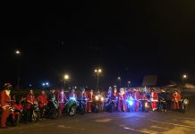 Foto şi Video. Tradiţia merge mai departe la Făgăraş. Moş Crăciun pe două roţi a împărţit daruri făgărăşenilor