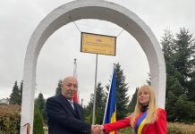 Foto şi Video. Ambasadorul Georgiei la Bucureşti, în vizită oficială la Victoria. Parcul prieteniei româno-georgiene