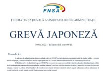 Sindicaliştii din administraţia publică intră joi în grevă japoneză