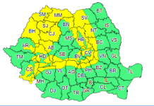 Cod galben de vânt puternic, până vineri dimineaţă, în 27 de judeţe / La munte, rafalele vor depăşi 100 de kilometri la oră