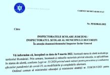 Ministerul Educației: Începând cu data de 9 martie 2022 nu se mai suspendă cursurile cu prezență fizică în funcție de numărul de cazuri de infectări sau de gradul de ocupare al paturilor