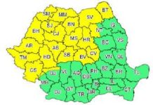 Cod galben de furtuni, până joi dimineaţă, în Brașov și alte 20 de judeţe