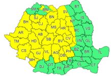 Atenționare Cod Galben de furtuni. Frecvente descărcări electrice, ploi torențiale, vânt, grindină