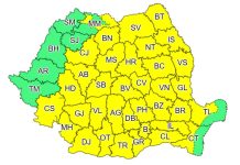 Atenționare Cod Galben de ploi torențiale și vijelii în Brașov și alte județe din țară, până sâmbătă dimineața