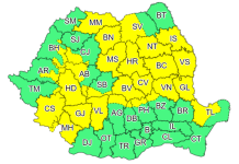 Cod Galben de ploi și vijelii în Transilvania, Banat și Oltenia, valabil până duminică seară