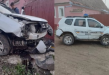 Un bărbat beat și fără permis a furat o mașină a Poliției Locale din Apața și a făcut-o praf