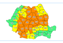 Cod portocaliu de instabilitate atmosferică, inclusiv vijelii şi grindină, până miercuri la ora 10:00