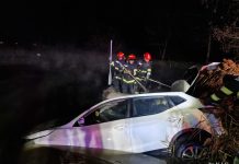Foto. O mașină a ajuns în lacul de la complexul ,,Fântânița Crăiesei“ din Făgăraș monitorfg