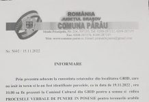 Primăria Părău: Informare pentru cetățenii din Grid