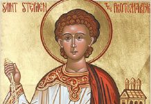 Sfântul Ştefan, primul martir. ,,Văd cerurile deschise şi pe Fiul Omului stând de-a dreapta lui Dumnezeu”