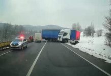 Accident rutier pe DN1, în zona Perșani, între un autoturism și un TIR