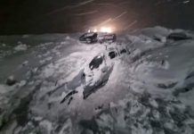Foto. O avalanșă a acoperit cabana Capra din Munții Făgăraș. Risc mare de avalanșe în masiv. Se spun salvamontiștii