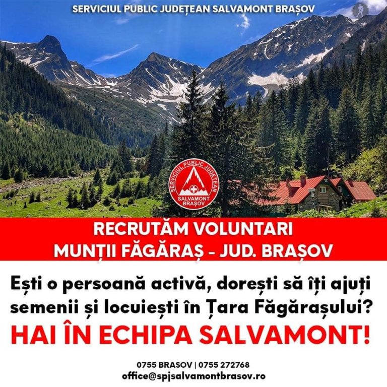 Serviciul Public Județean Salvamont Brașov recrutează voluntari pentru activitatea desfășurată în Munții Făgărașului