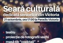 Seară culturală pentru seniorii din Victoria. Evenimentul se va organiza la Paradis sâmbătă, 21 octombrie