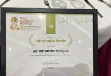 Asociația ,,ISO Mediu“ Brașov, premiată la Gala Premiilor Revistei InfoMediu Europa cu ,,Premiul Informația Verde“