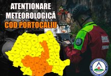 Atenționare meteorologică: Cod portocaliu în intervalul 29 septembrie, ora 10 – 30 septembrie, ora 12