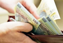 Salariul mediu net a scăzut cu 2,5% în mai, la 5.508 lei (statistică)