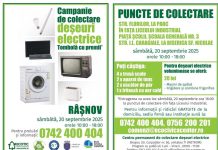 Campanie de colectare deșeuri electrice la Râșnov. ADI ,,ISO Mediu“, Primăria Râșnov și ECOTIC organizează o tombolă cu premii