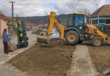 Foto și VIDEO. Un spațiu ornamental se amenajează la intrarea în satul Rucăr. Este investiția Primăriei Viștea de 10.000 lei