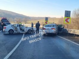 Accident rutier pe DN1, lângă Codlea. Trei persoane primesc îngrijiri medicale