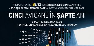 𝐓𝐫𝐮𝐩𝐚 𝐝𝐞 𝐭𝐞𝐚𝐭𝐫𝐮 𝐁𝐥𝐢𝐭𝐳 𝐚 𝐏𝐞𝐧𝐢𝐭𝐞𝐧𝐜𝐢𝐚𝐫𝐮𝐥𝐮𝐢 𝐀𝐫𝐚𝐝, pe scena Teatrului ,,Sică Alexandrescu“ Brașov, 2 martie, ora 19.00. ,,Piesa spune povestea unui tânăr prins în mrejele dependenței“ spune Mădălina Nicolai, președintele Asociației Special Medical Care