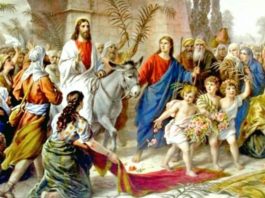 Intrarea Domnului în Ierusalim. Floriile. ,,Osana, Celui dintru înălțime, bine ești cuvântat, Cel ce vii întru numele Domnului“