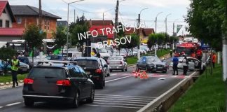 Accident rutier pe DN1, la ieșirea din Codlea. Sunt implicate trei autovehicule
